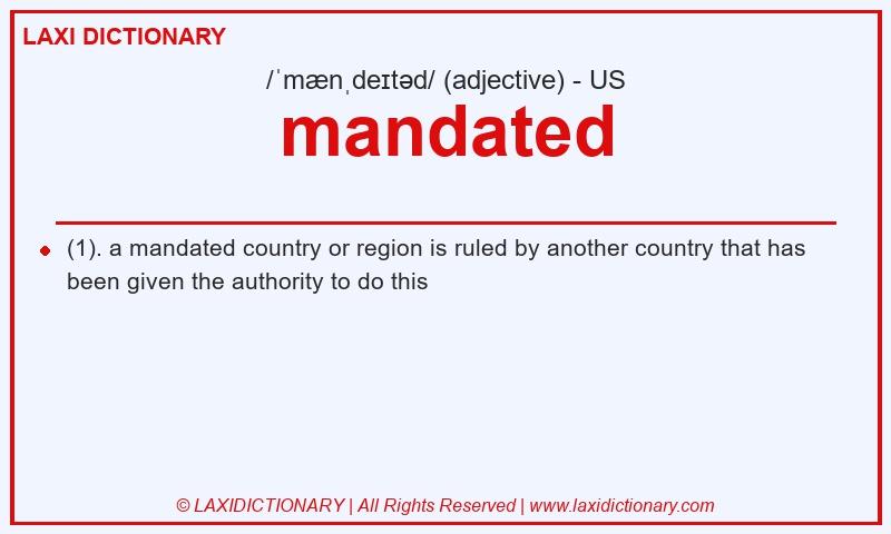 Definition mandated in American English