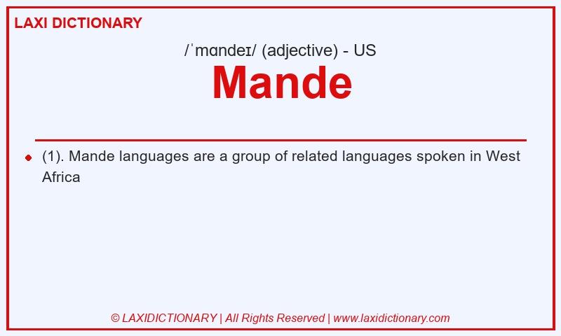 Definition Mande in American English