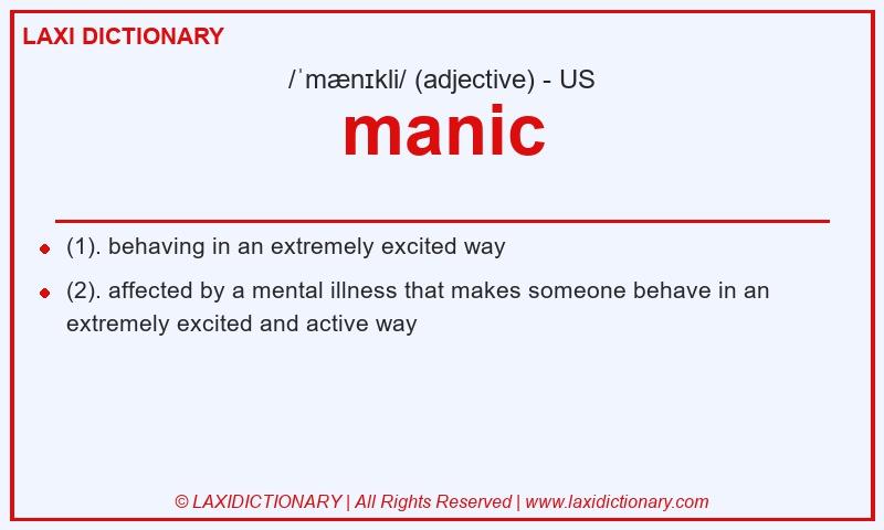 Definition manic in American English