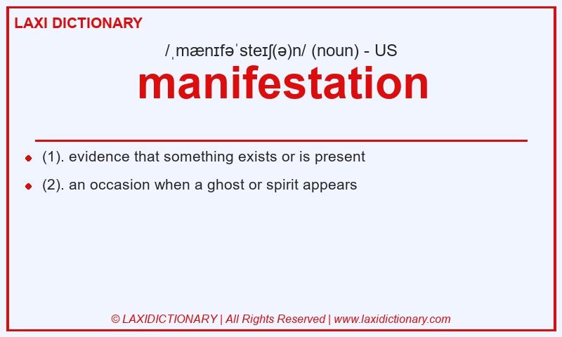 Definition manifestation in American English
