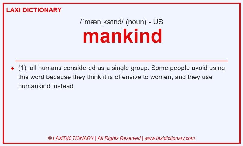 Definition mankind in American English