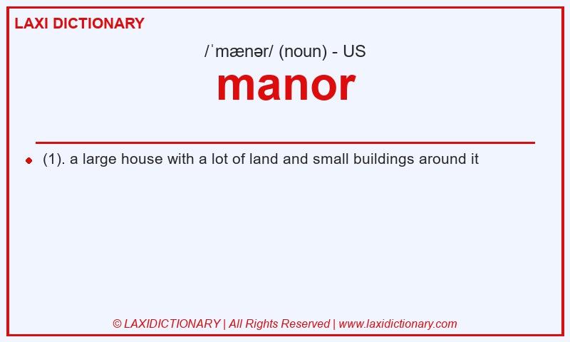 Definition manor in American English