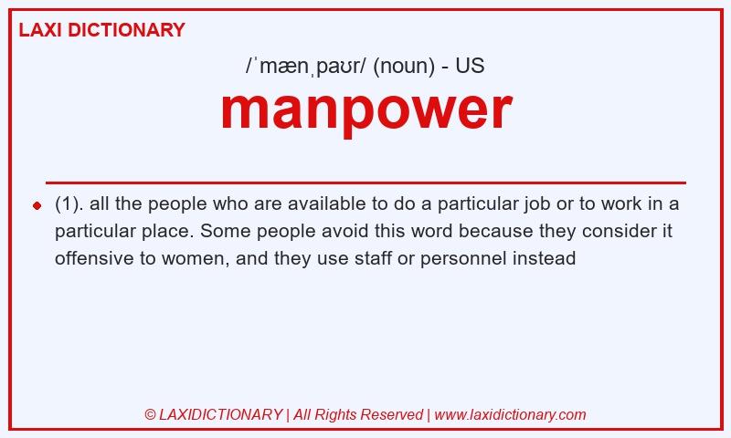 Definition manpower in American English