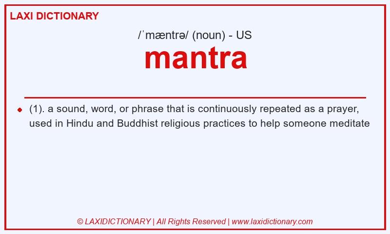 Definition mantra in American English