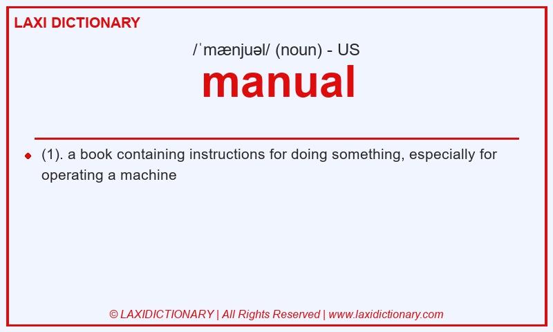 Definition manual in American English