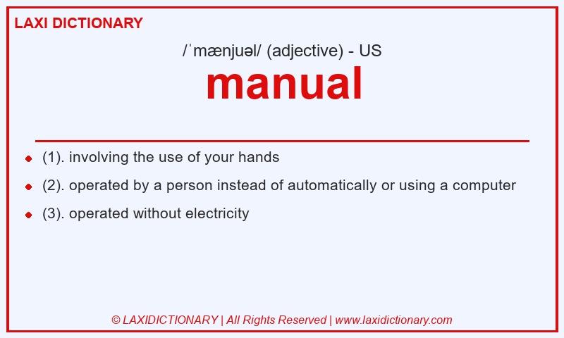 Definition manual in American English