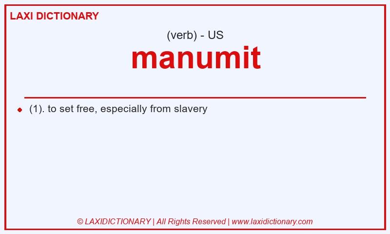 Definition manumit in American English