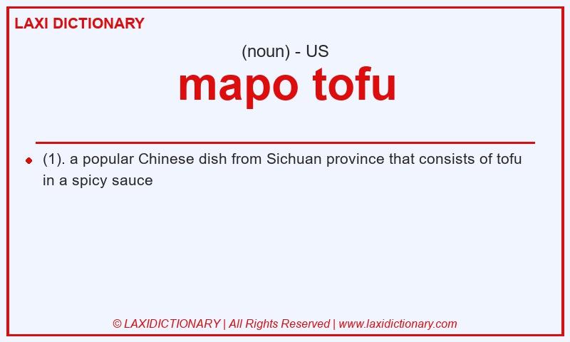 Definition mapo tofu in American English