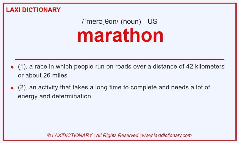 Definition marathon in American English