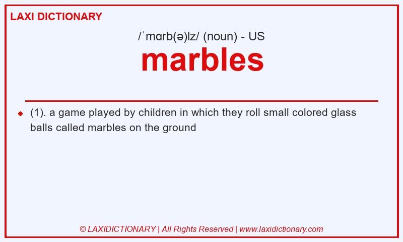Definition marbles in American English