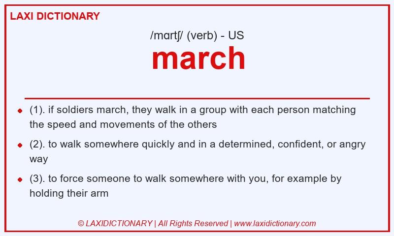 Definition march in American English