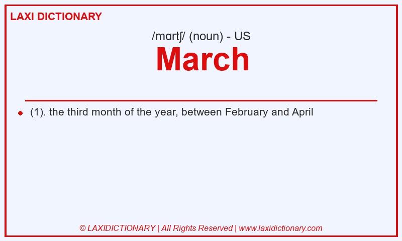 Definition March in American English