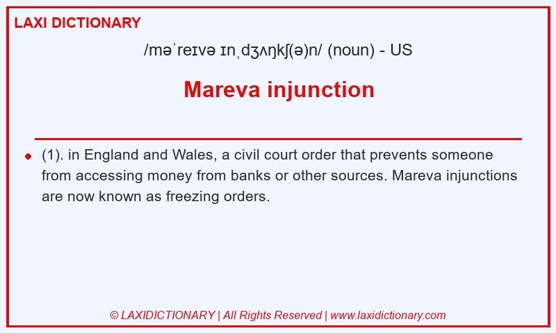 Definition Mareva injunction in American English
