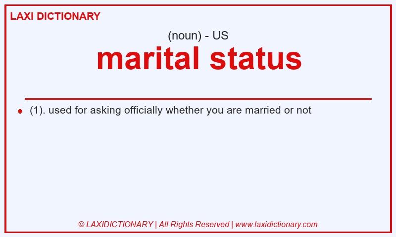 Definition marital status in American English