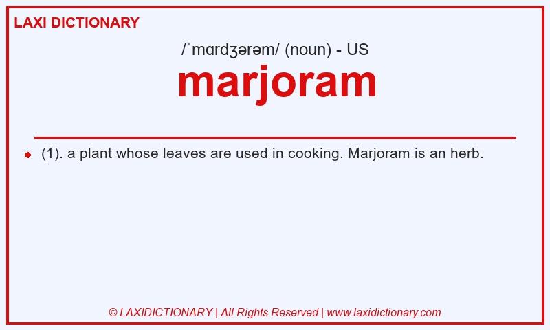 Definition marjoram in American English