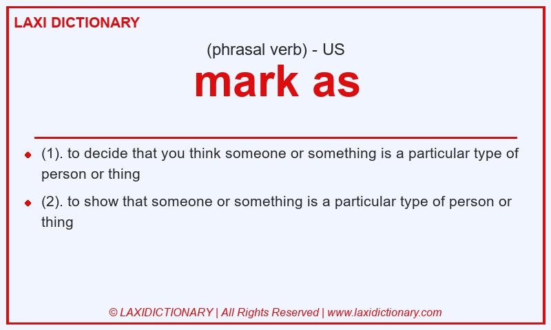 Definition mark as in American English