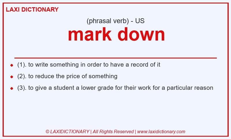 Definition mark down in American English
