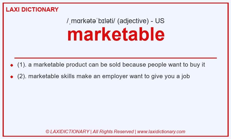 Definition marketable in American English