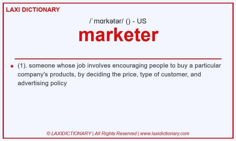 Definition marketer in American English