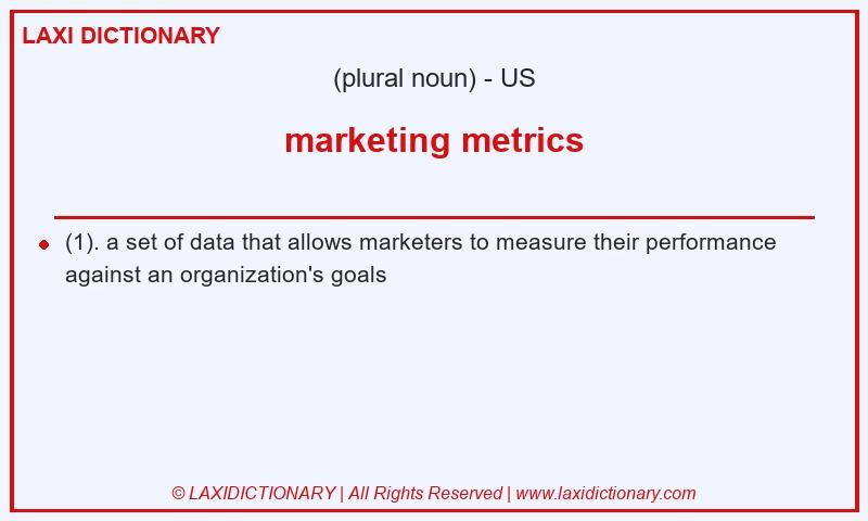 Definition marketing metrics in American English