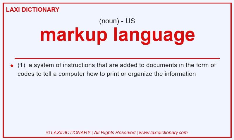 Definition markup language in American English