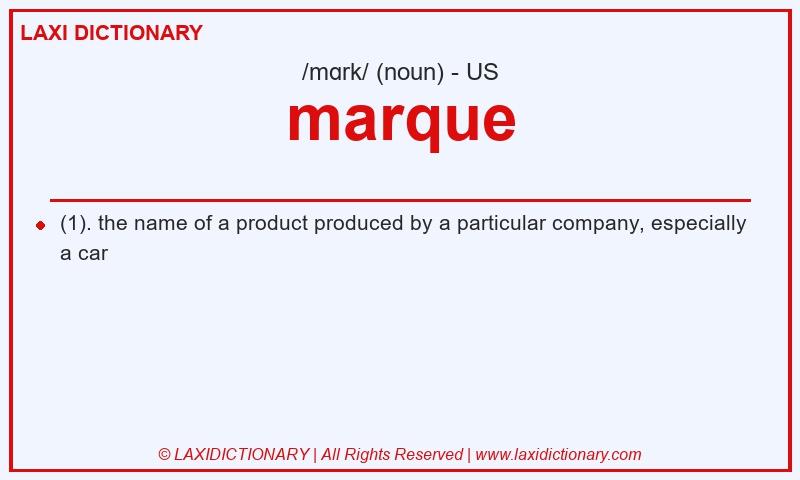 Definition marque in American English