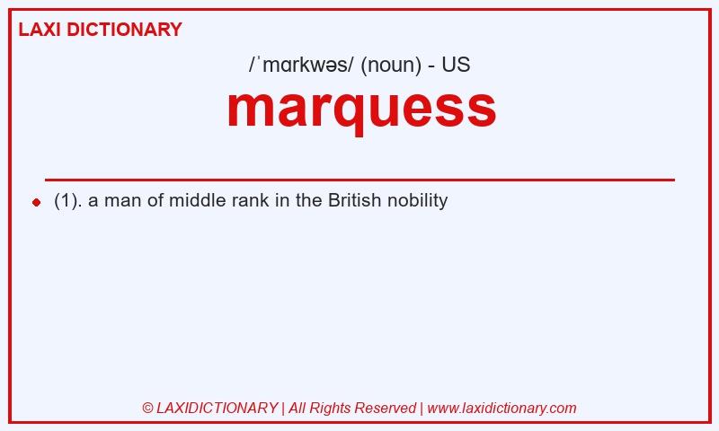 Definition marquess in American English