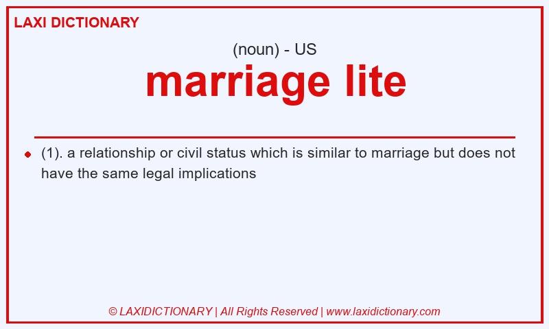 Definition marriage lite in American English