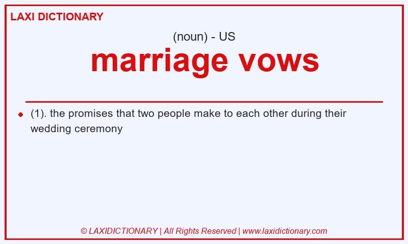 Definition marriage vows in American English