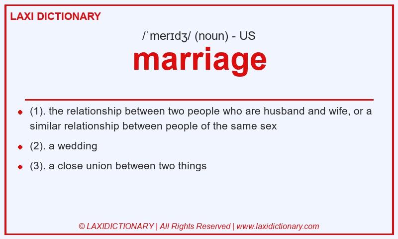 Definition marriage in American English