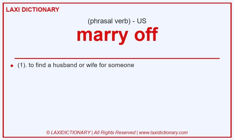 Definition marry off in American English