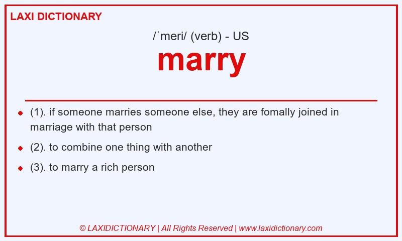 Definition marry in American English