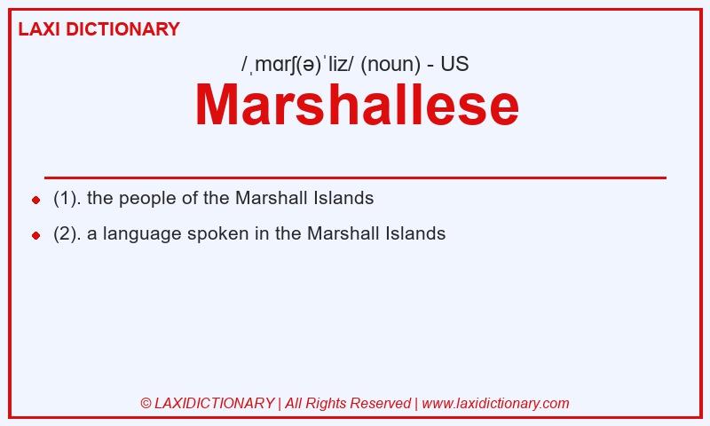 Definition Marshallese in American English