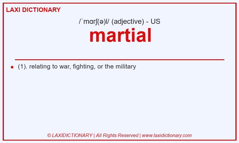 Definition martial in American English
