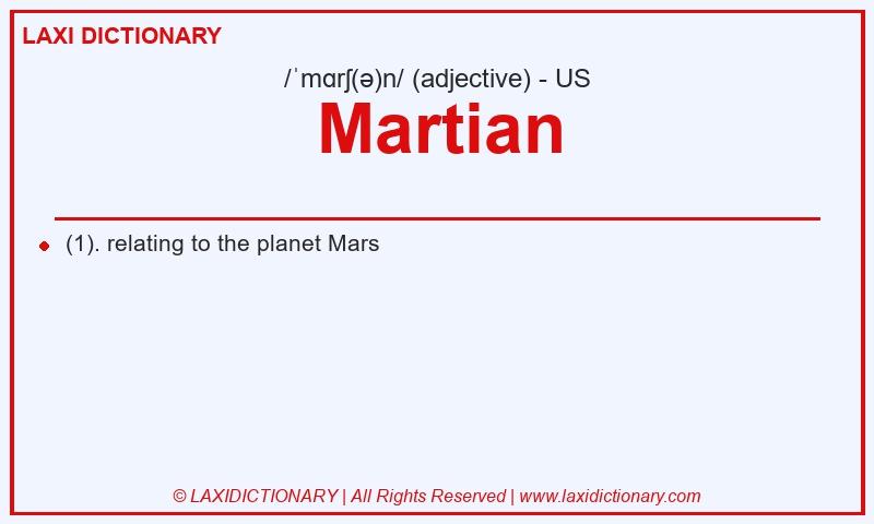 Definition Martian in American English
