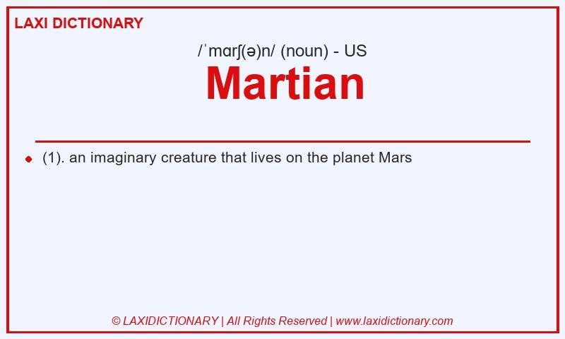 Definition Martian in American English