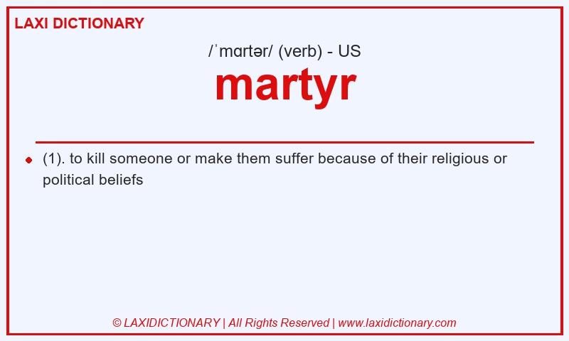 Definition martyr in American English