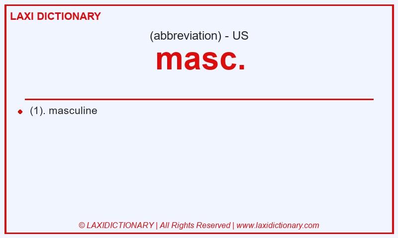 Definition masc. in American English