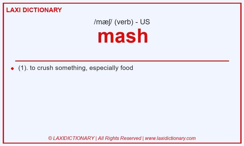 Definition mash in American English