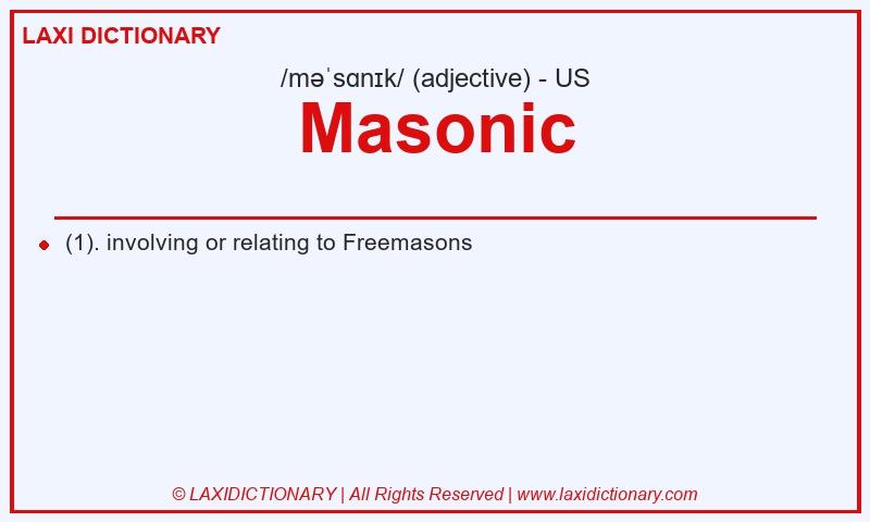 Definition Masonic in American English