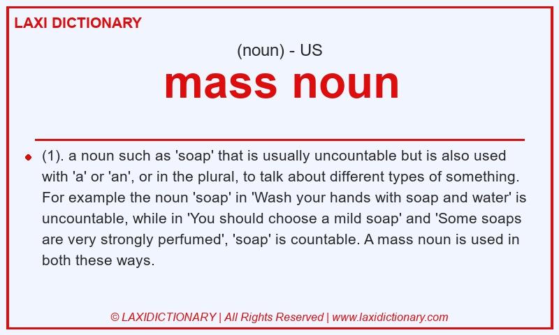 Definition mass noun in American English