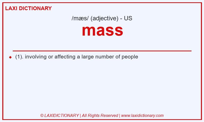 Definition mass in American English