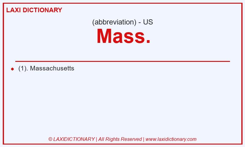 Definition Mass. in American English