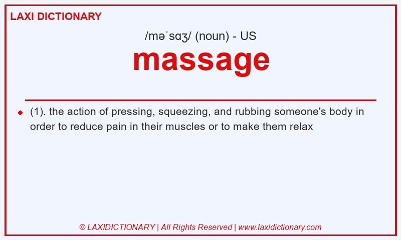 Definition massage in American English