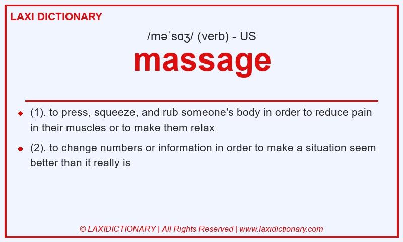 Definition massage in American English