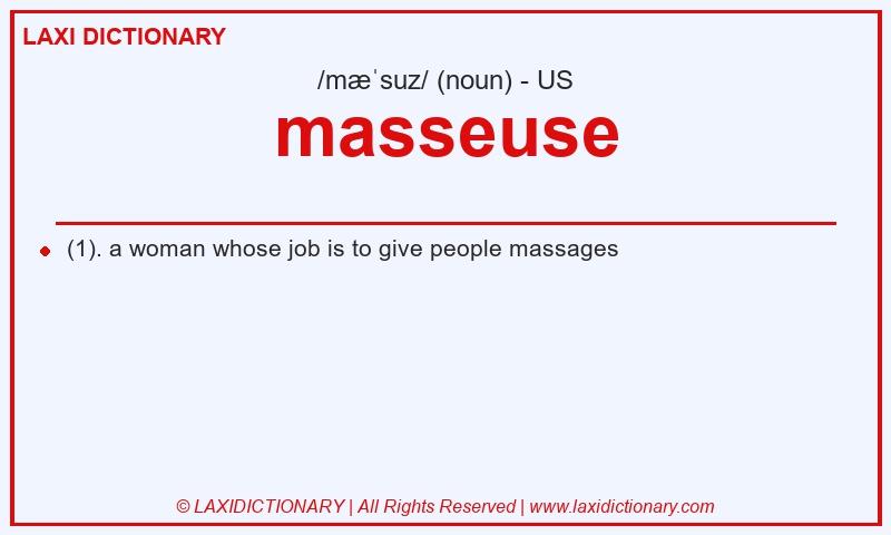 Definition masseuse in American English