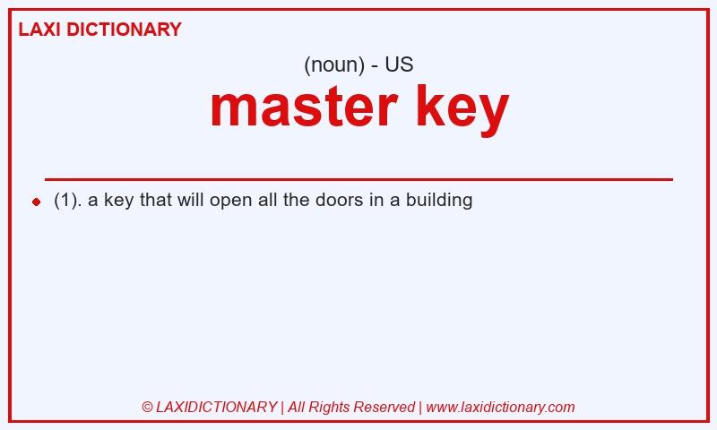 Definition master key in American English