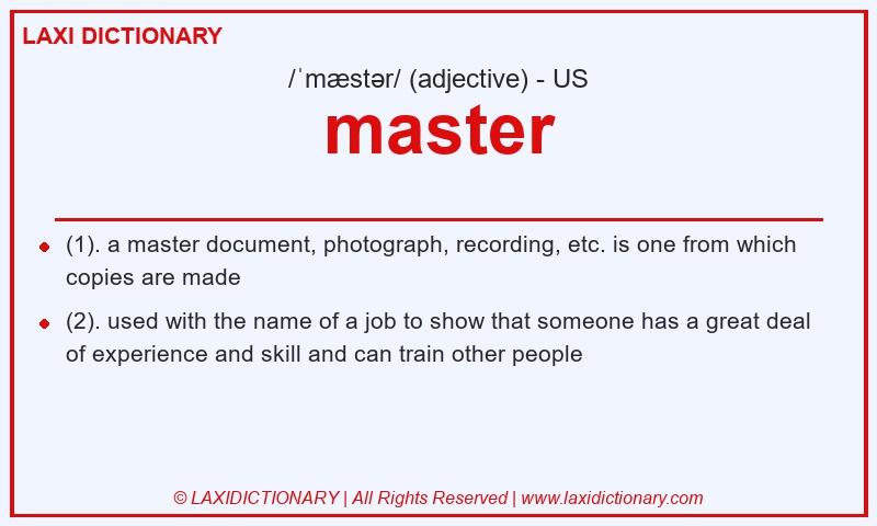 Definition master in American English