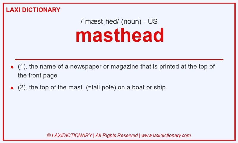 Definition masthead in American English