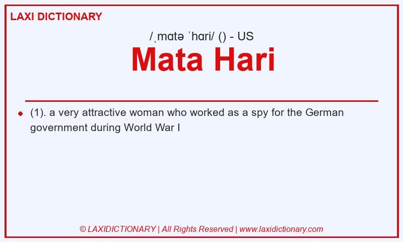 Definition Mata Hari in American English